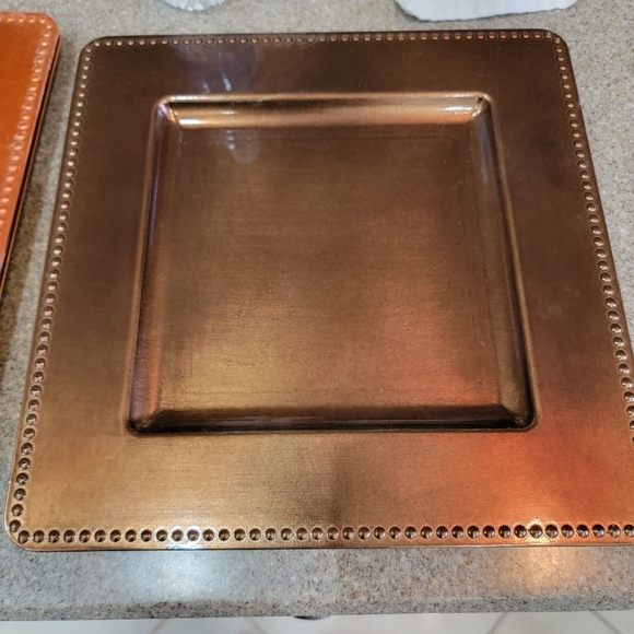 Orange and Brown Charger Plates - 2 ea color - Picture 2 of 4